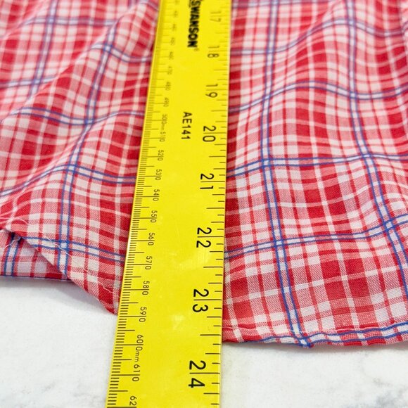 80's Lady Maverick Red Plaid Long Sleeve Button-Up Shirt Size 34 – Cotton Blend - Picture 7 of 9